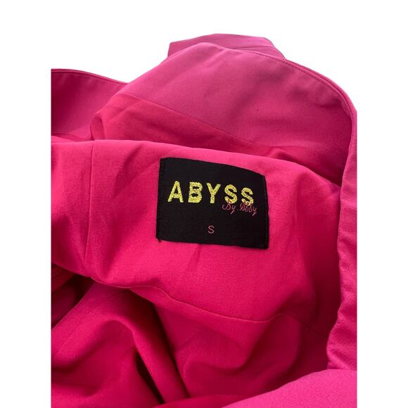 Abyss by Abby Womens One Shoulder Evening Midi Slit Dress Hot Pink Small - Picture 13 of 15